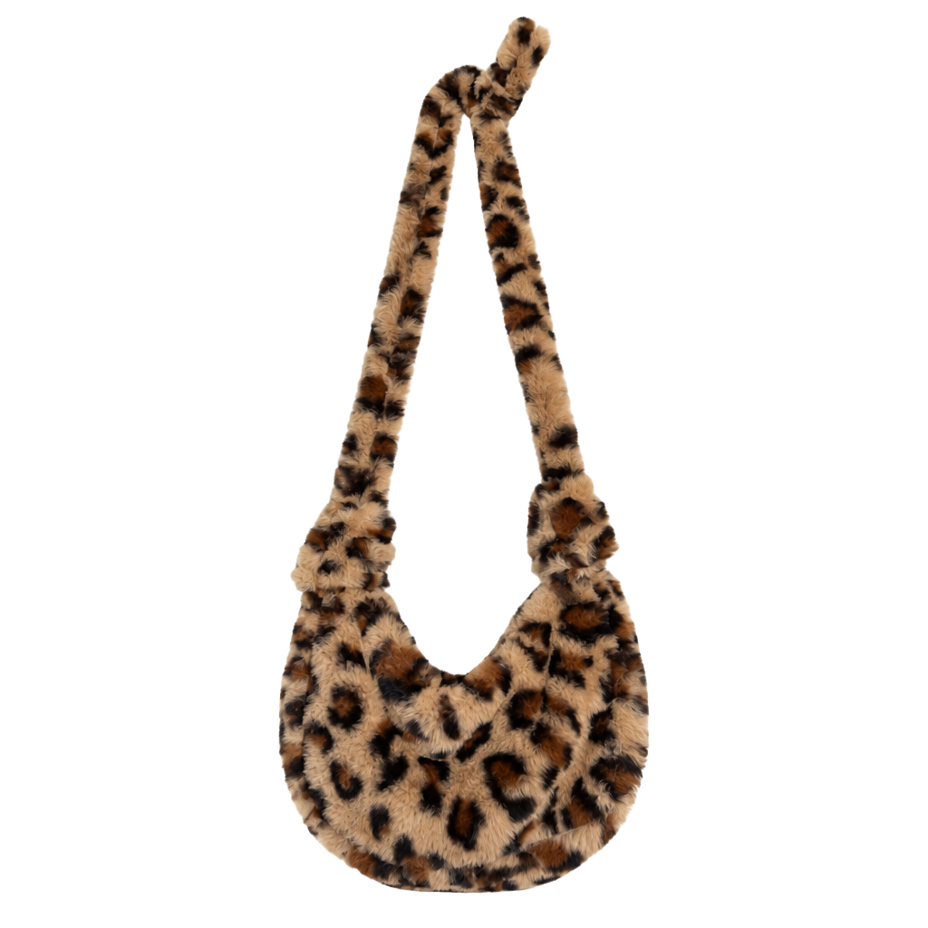 Leopard Print Faux Fur Crossbody Shoulder Bag 1