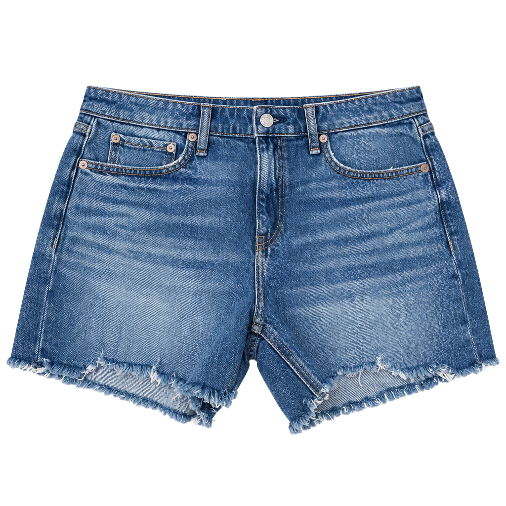 Rag & Bone Dre Low Rise Denim Shorts Size 27 Blue Distressed Frayed Hem 1