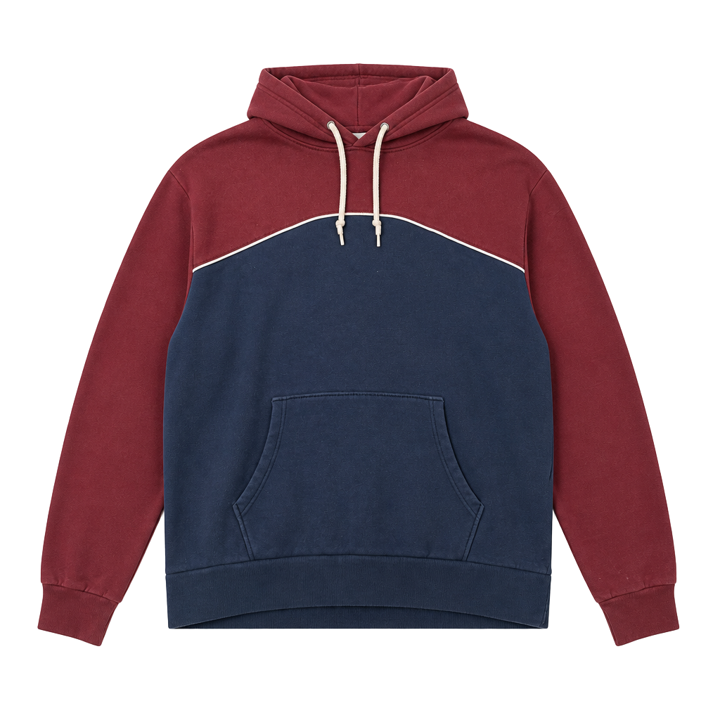Old Navy Colorblock Hoodie Size XL Maroon Blue 1