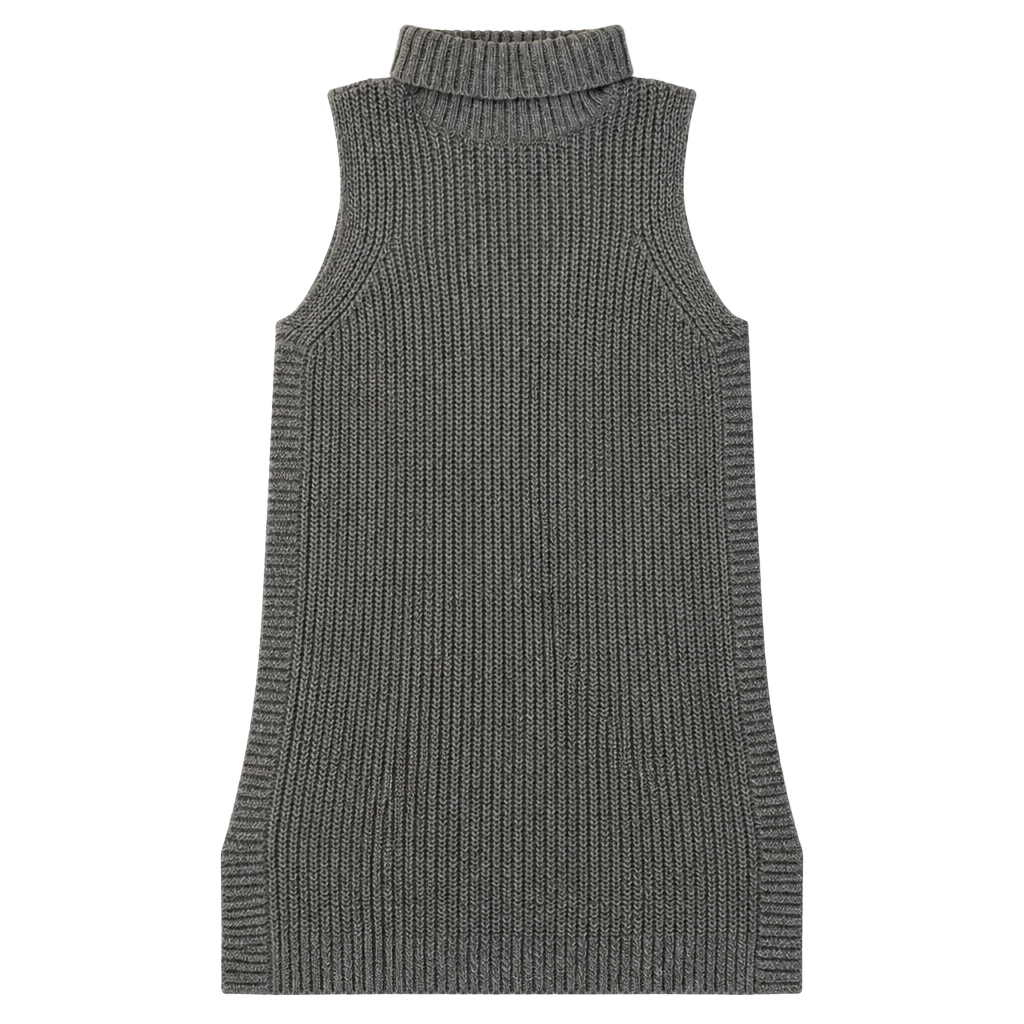 Merona Sleeveless Turtleneck Sweater XS Gray Ribbed Knit 1