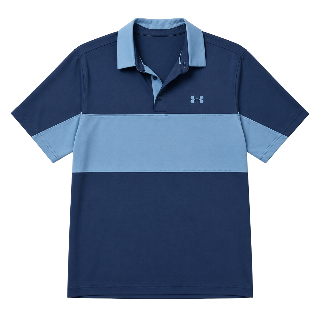 Under Armour HeatGear Polo Shirt Size Large Blue Colorblock Golf 1