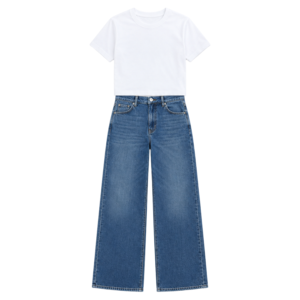 NWT Free Assembly High Rise Wide Leg Jeans in Dark Indigo Wash 1