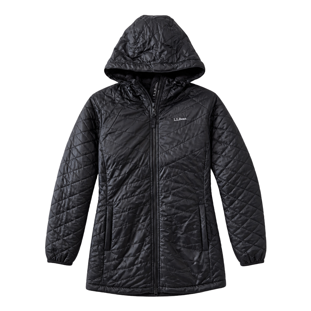 LL Bean Fleece-Lined Primaloft Coat Size M PET Black 1