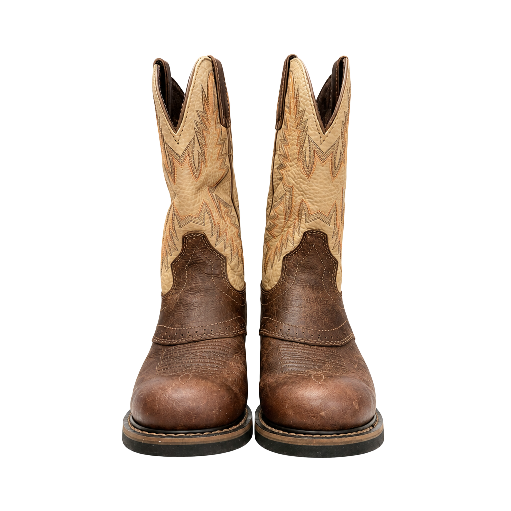 Justin Original Work Boots Superintendent WK4661 Brown Leather Western Men's Size 9D 1