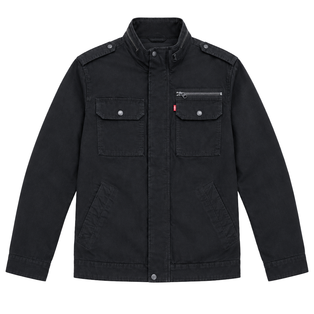 Levi's Cotton Military Jacket Size XXL Black New With Tags 1
