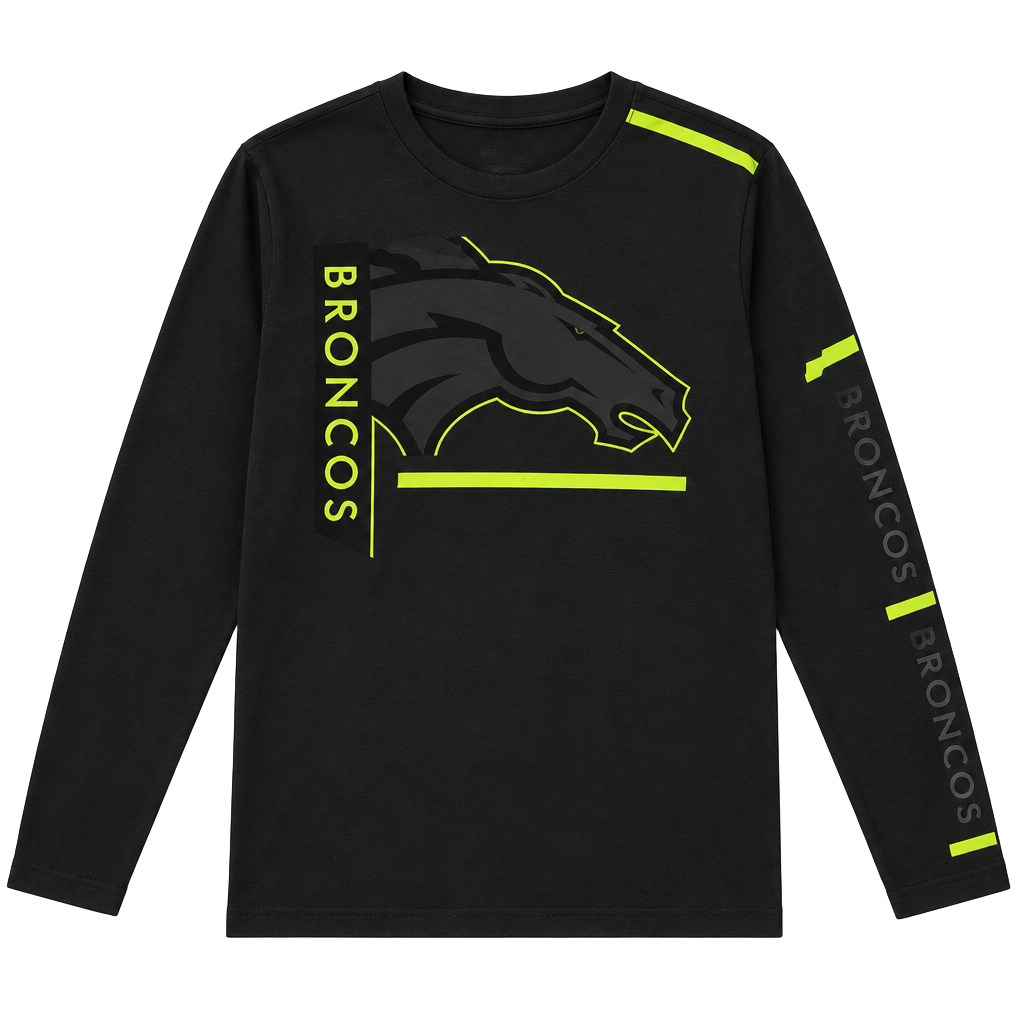 Nike Denver Broncos Long Sleeve Dri-Fit T-Shirt Size L Black Charcoal 1
