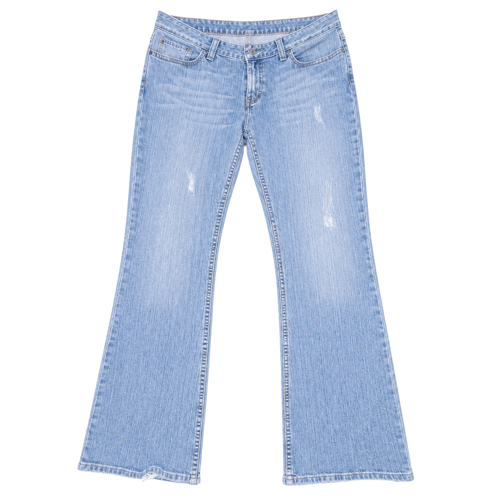 BKE Avery Mid-Rise Medium Wash Flare Distressed Jeans 1