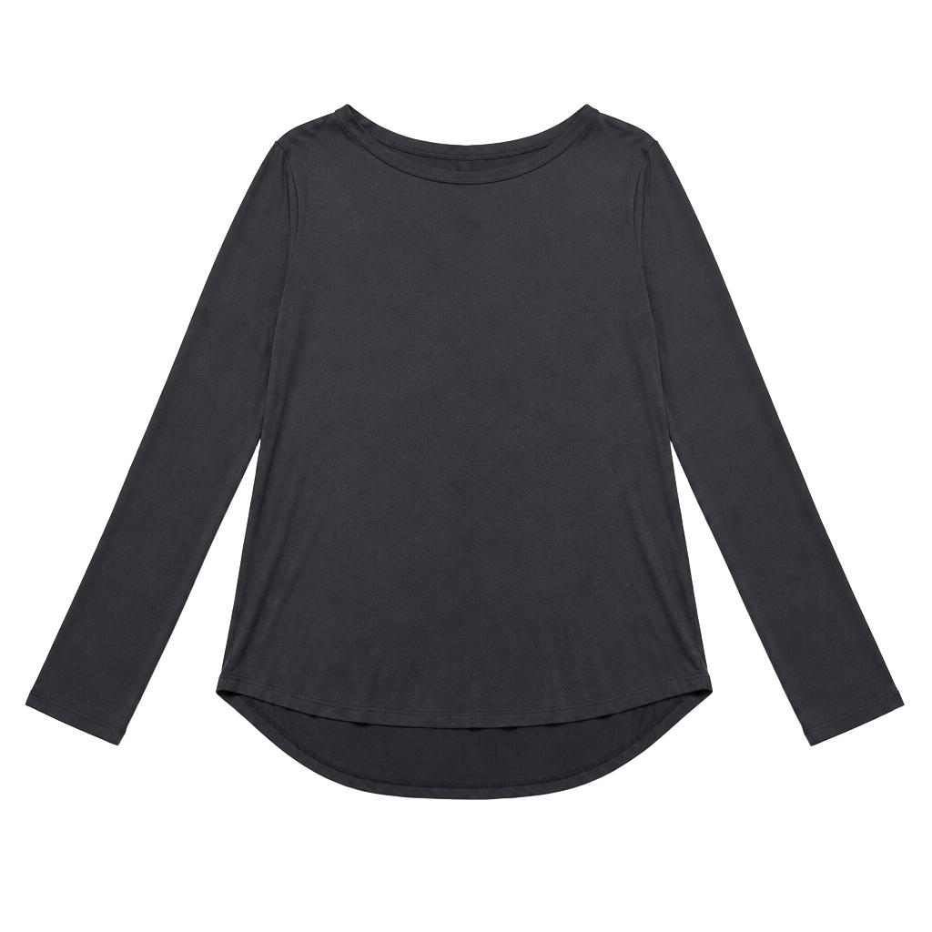 Old Navy Women's Black Long Sleeve Scoop Neck Curved Hem Top Size XXL 1