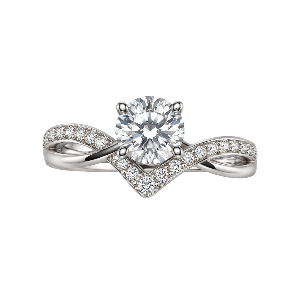 Unbranded Moissanite Round Cut Criss Cross Engagement Ring Silver 1