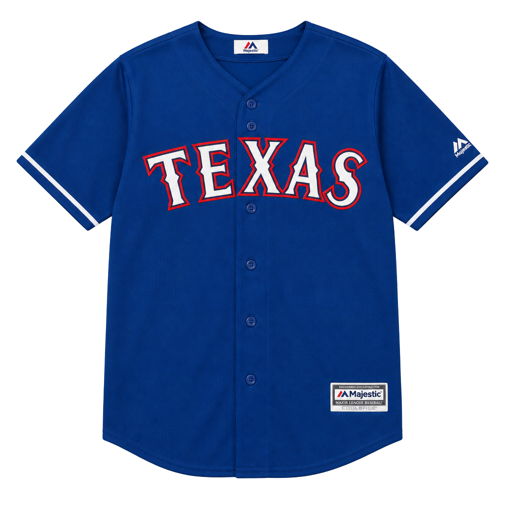Majestic Texas Rangers Odor 12 Cool Base Jersey Size XL Royal Blue 1