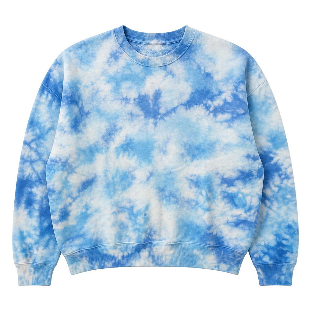 PINK Victoria's Secret Blue Tie Dye Crewneck Sweatshirt Size XS 1