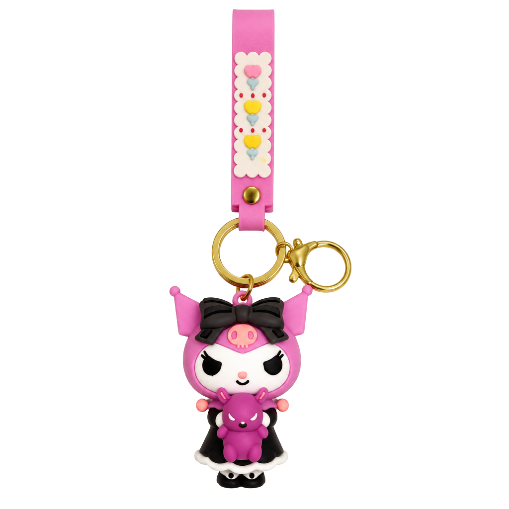 Sanrio Kuromi Silicone Keychain NWOT 1