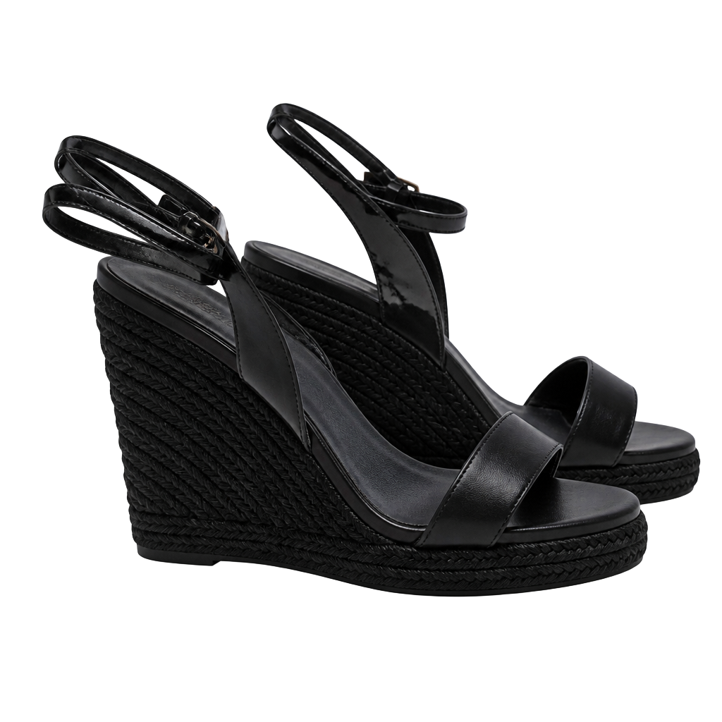 Burberry Smoked Check Criss Cross Espadrille Wedge Sandals Size 38 1