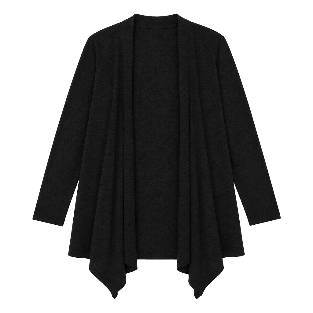 Active Life Open Front Cardigan Size XL Black Modal Blend 1