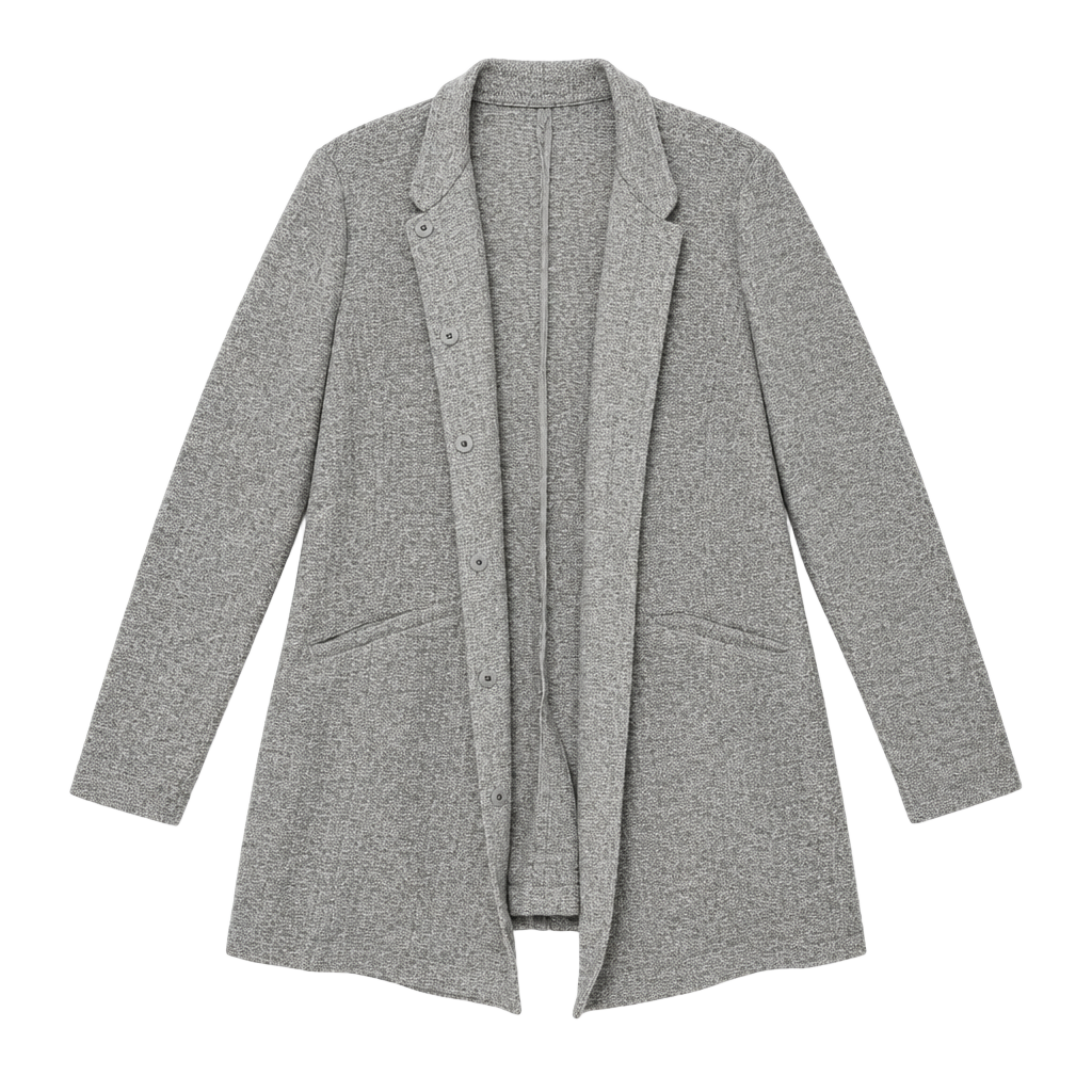 Eileen Fisher Jacket Size M Gray Textured Blazer Coat 1