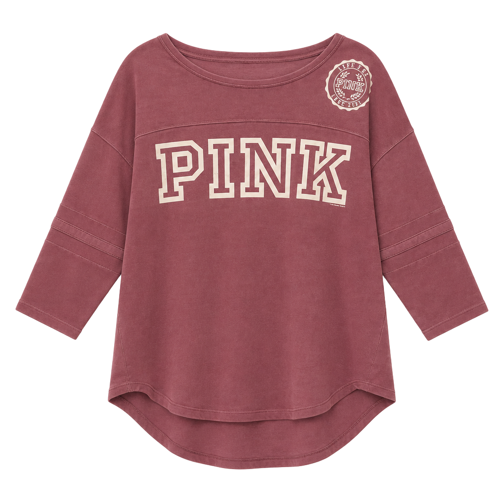 Victoria's Secret PINK Pullover Size M Pink Spellout 1