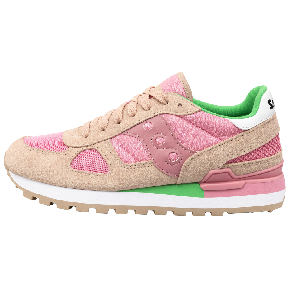 Saucony Women's S1108-844 Size 8.5 Pink Beige Green Running Shoes EUC 1