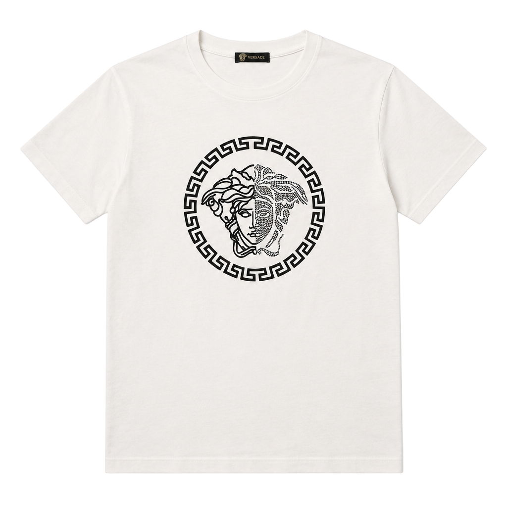 Versace Graphic T-Shirt Size M White Medusa Logo Cotton 1