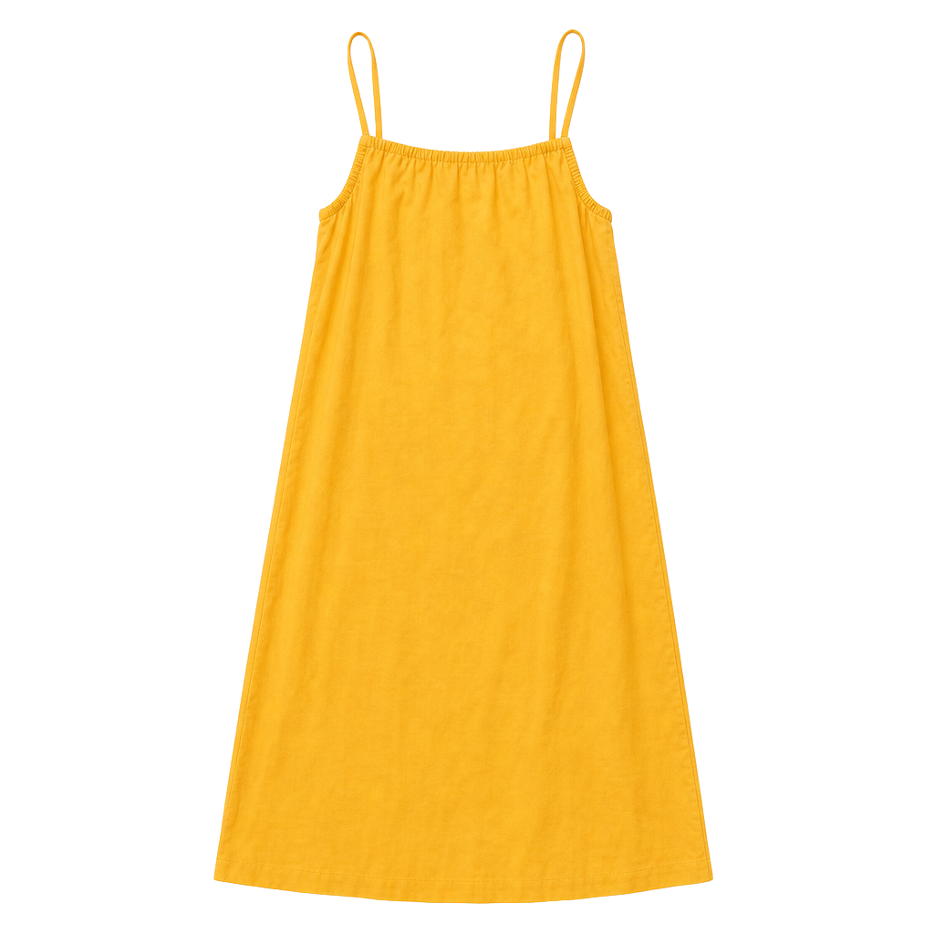 A New Day Women's Yellow Sleeveless Linen-Blend Slip Midi Dress 1