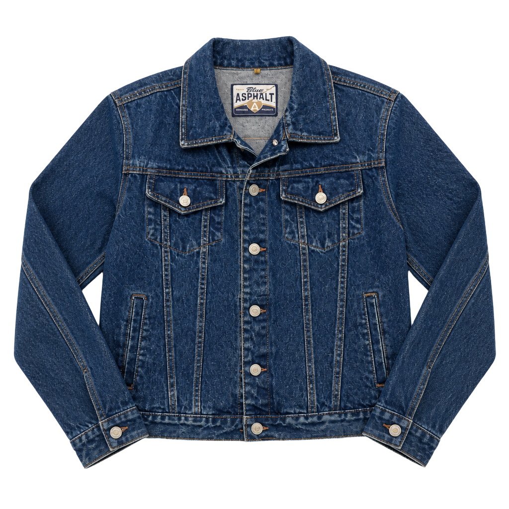 Blue Asphalt Dark Wash Denim Trucker Jacket Size S 1