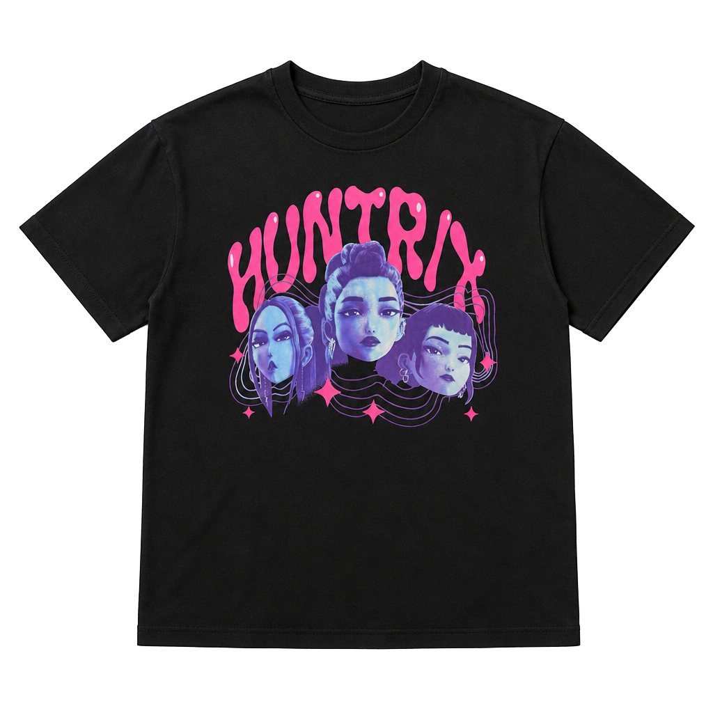 Netflix KPop Demon Hunters HUNTR/X Graphic T-Shirt Size XS (4/5) Black 1