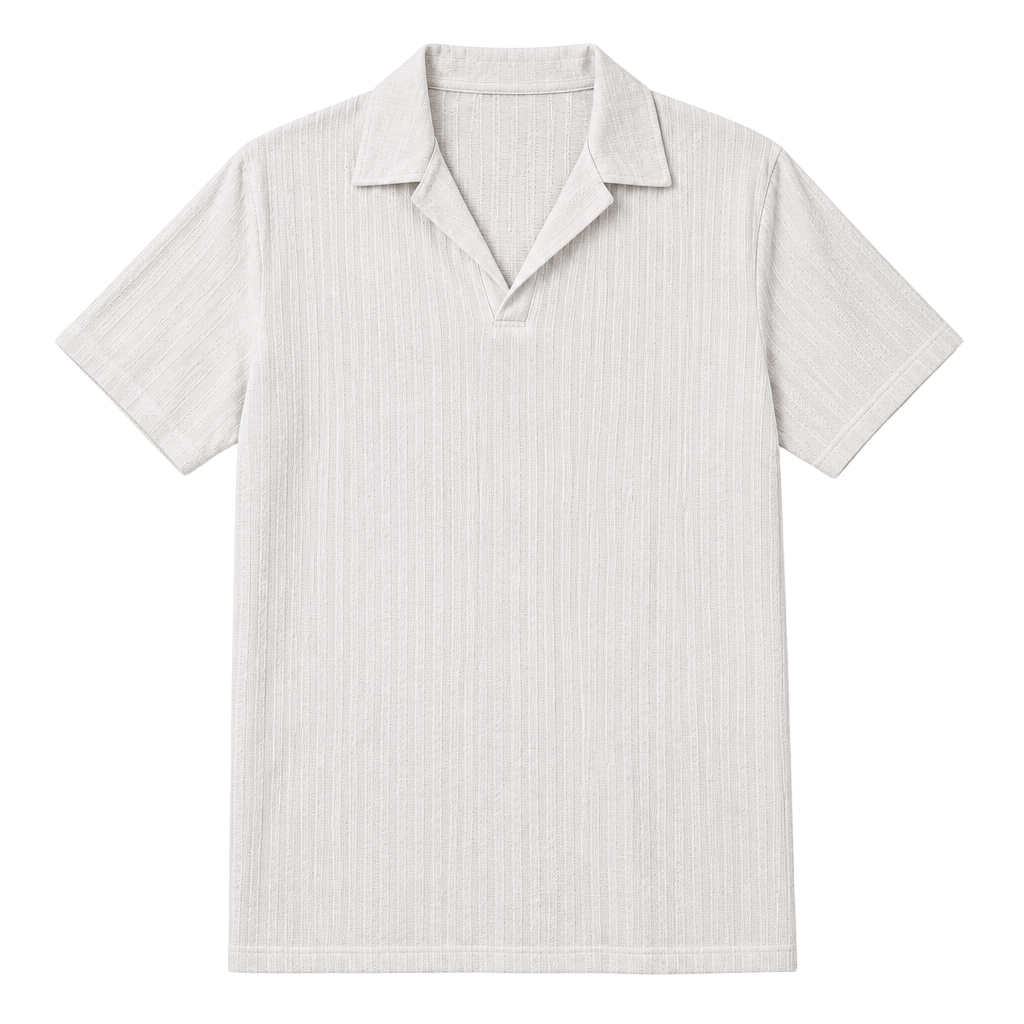 Goodfellow & Co Short Sleeve Polo Size M White Ribbed Shirt 1