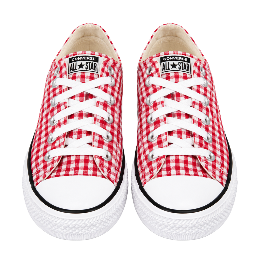 Converse CTAS Street Slip Size 6 Red White Black Gingham Sneakers 1
