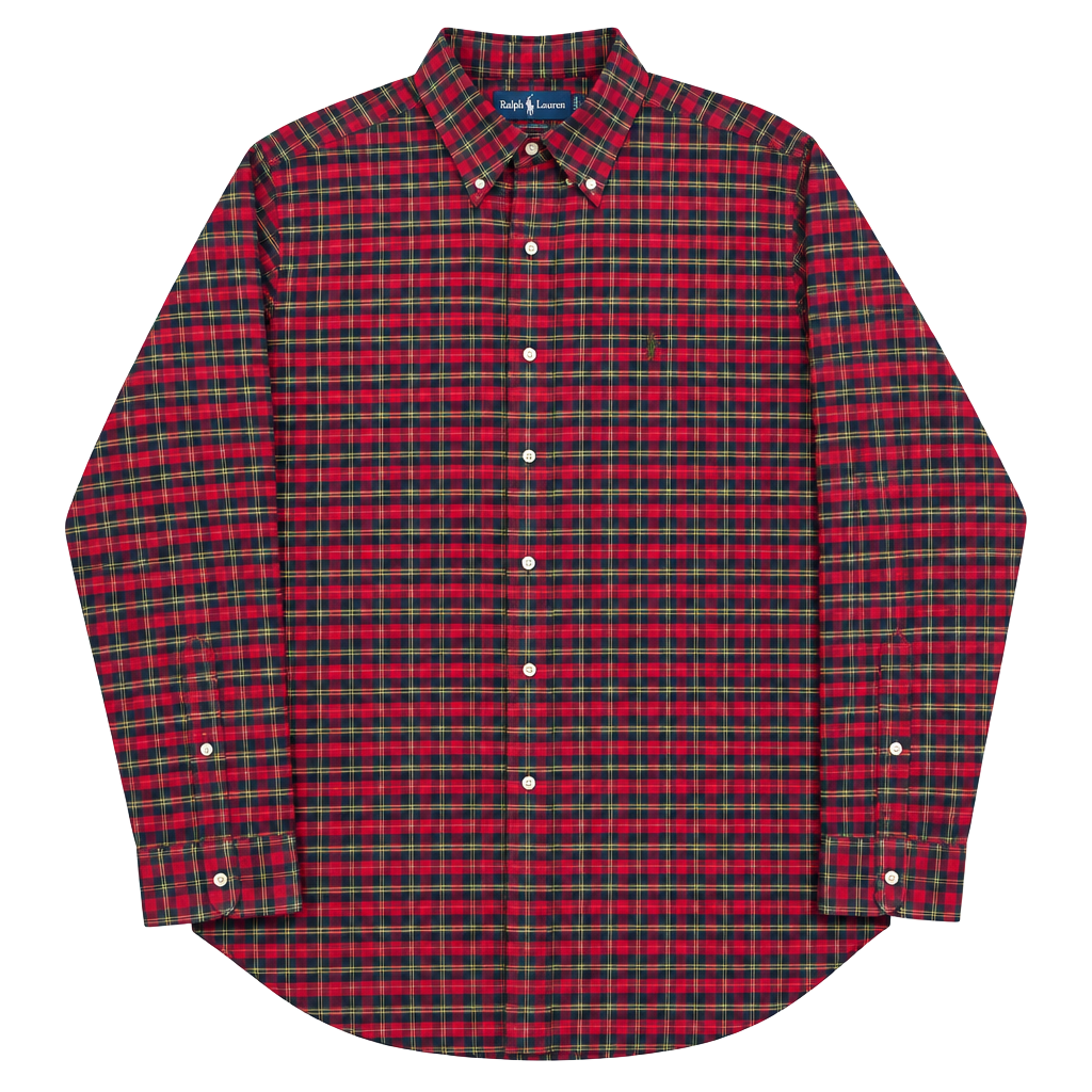 Ralph Lauren Button Down Shirt Red Plaid 1