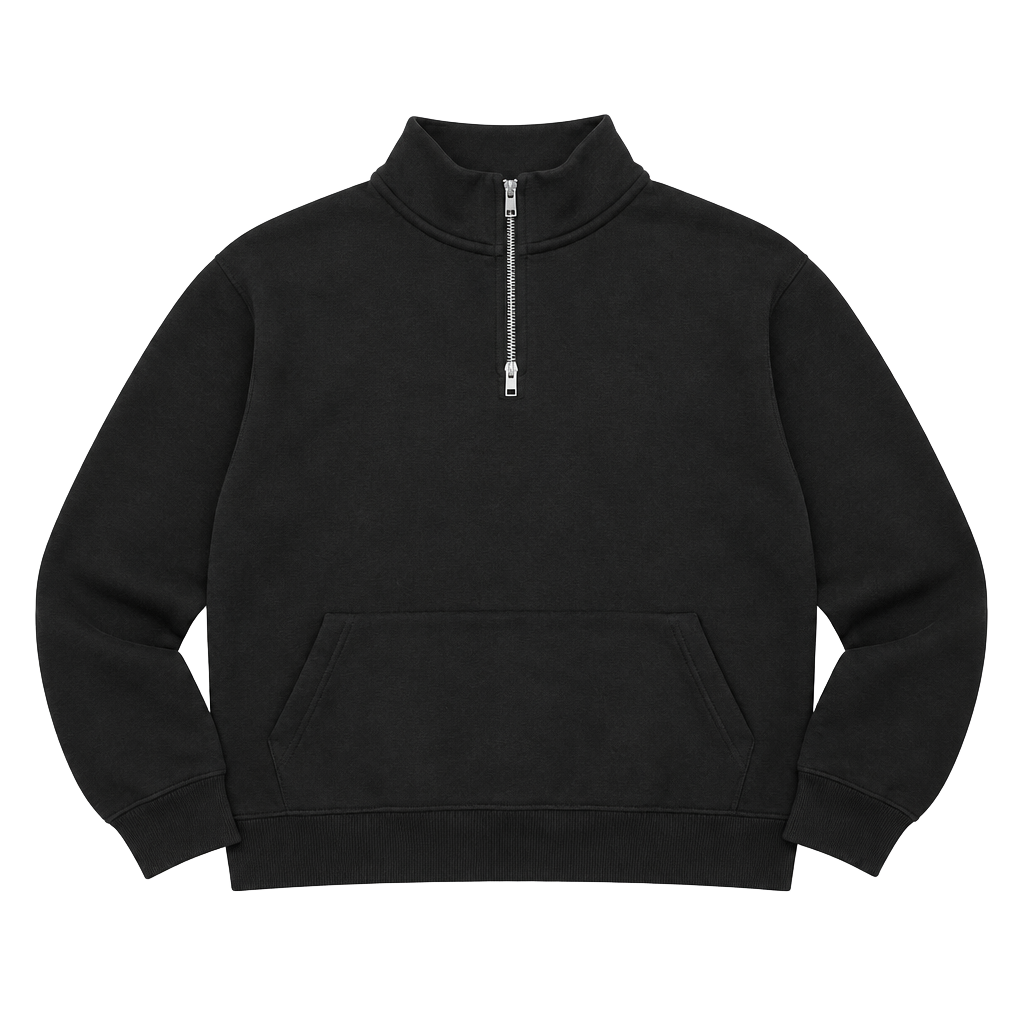 District V.I.T. Fleece Half-Zip Pullover Sweatshirt Size L Black 1