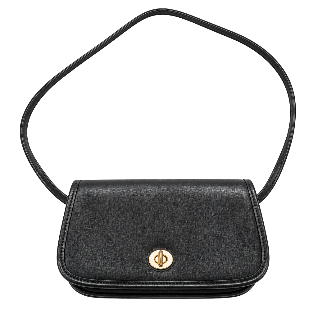 Coach Vintage Dinky Black Leather Crossbody Shoulder Bag 1