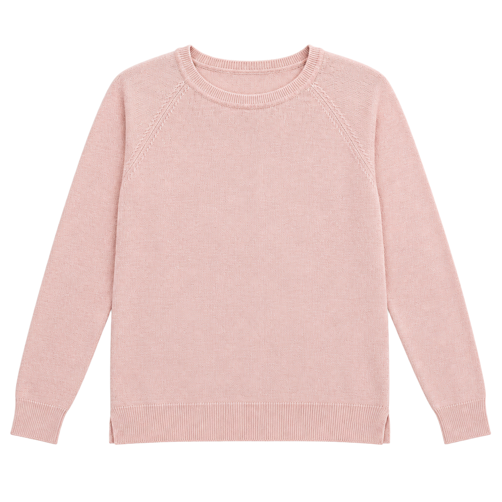 Zara Sweater Size S Pink Crew Neck Long Sleeve Pullover 1