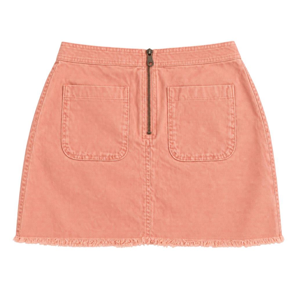 Madewell Zip Up Mini Skirt Size 0 Pink Denim Raw Hem 1