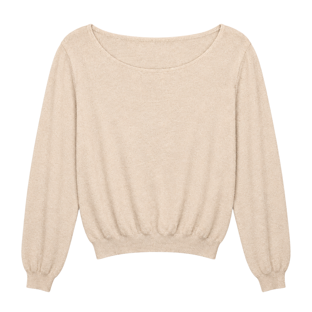 The Row 100% Cashmere Scoop Neck Sweater Size M Ecru 1