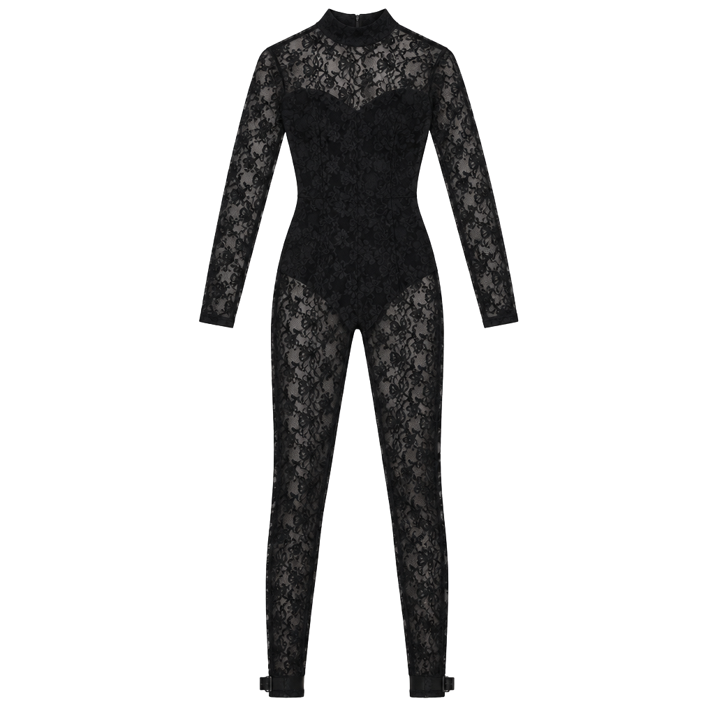 NWT Allsaints Flocked Catsuit US 2 Black 1