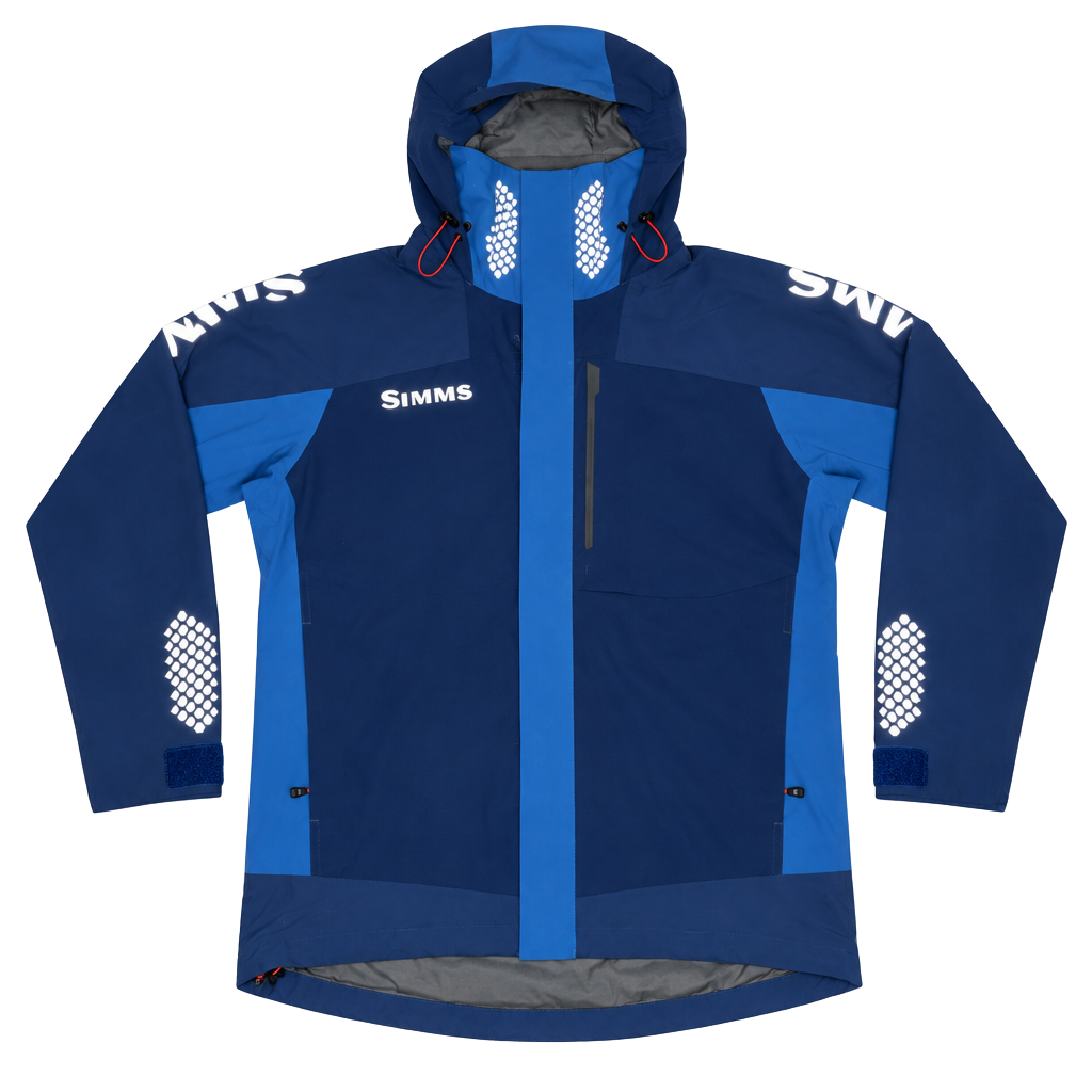 Simms Challenger Jacket Size L Blue Fishing Rain Coat 1