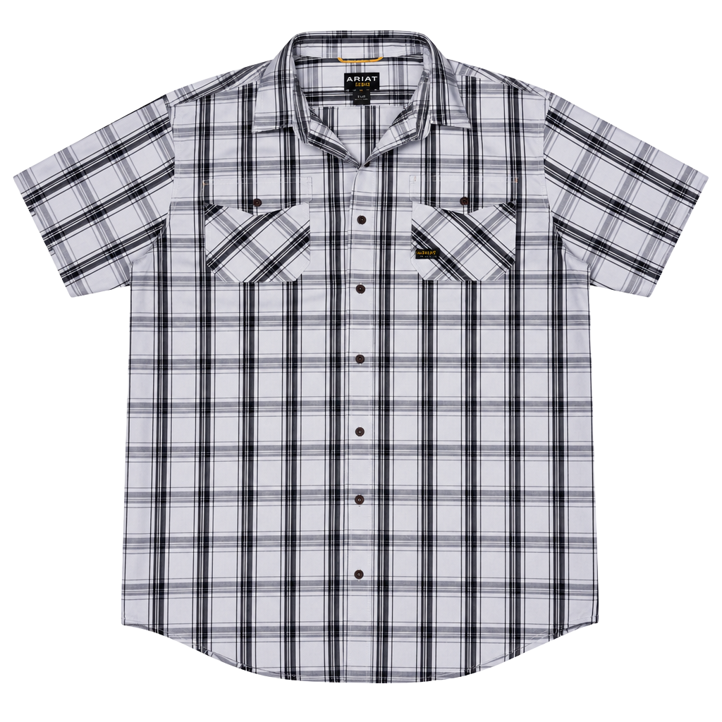 Ariat Rebar Plaid Short Sleeve Shirt Size XL 1