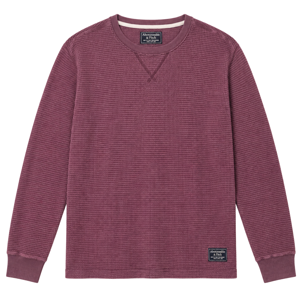Abercrombie & Fitch Thermal Waffle Long Sleeve Size L Purple 1
