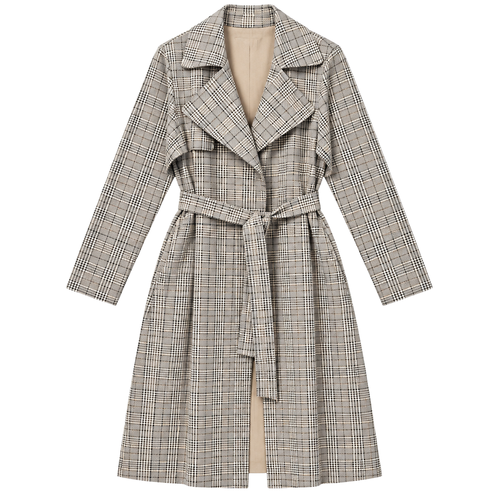 NWT BlankNYC Plaid Trench Coat Size M 1