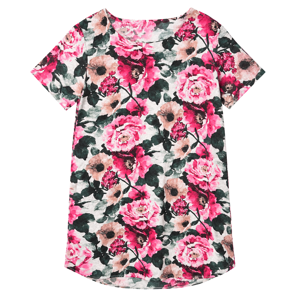 Valentina Naldi Floral Tunic Dress Size XL 100% Linen Made in Italy 1