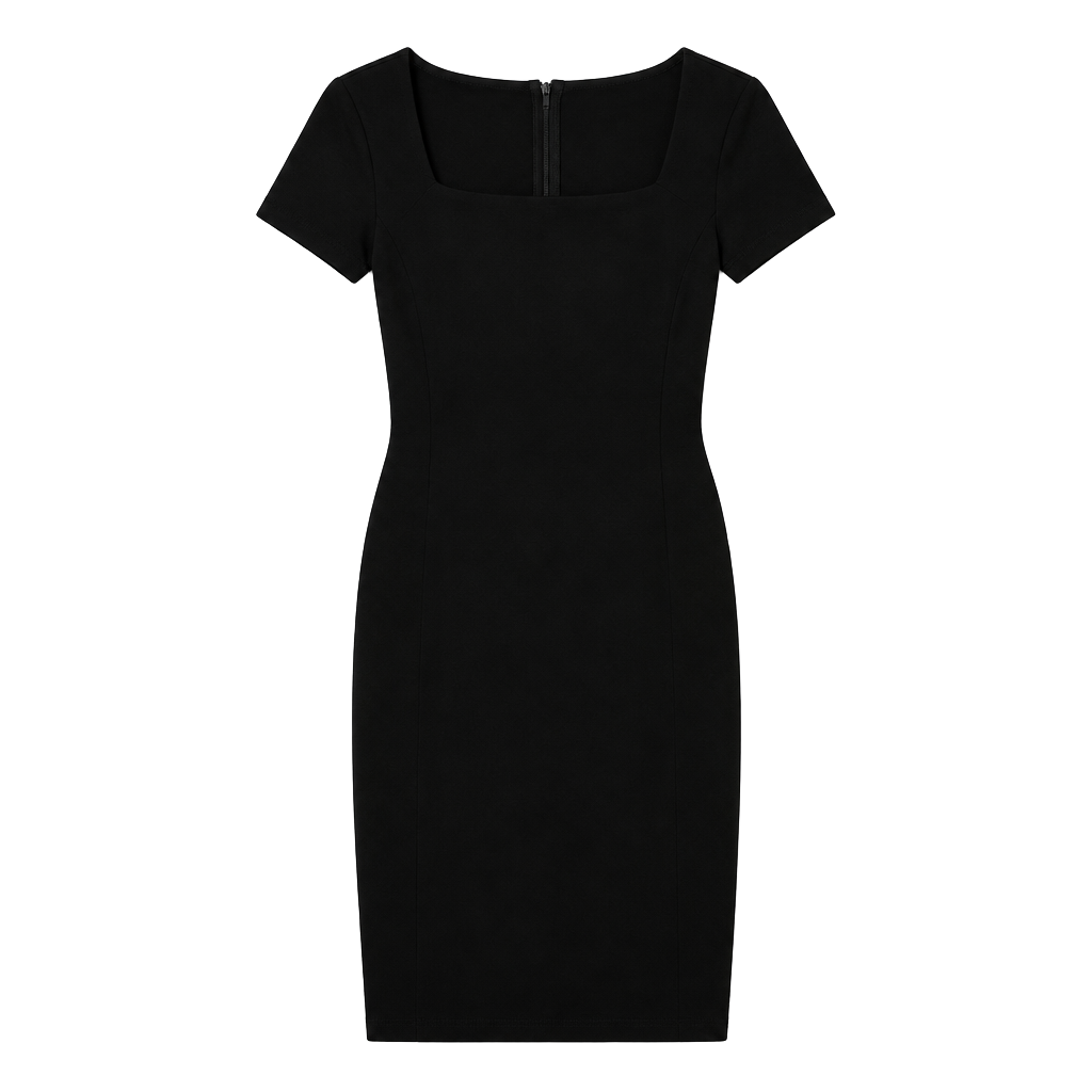 Banana Republic Black Short-Sleeve Sheath Dress 1