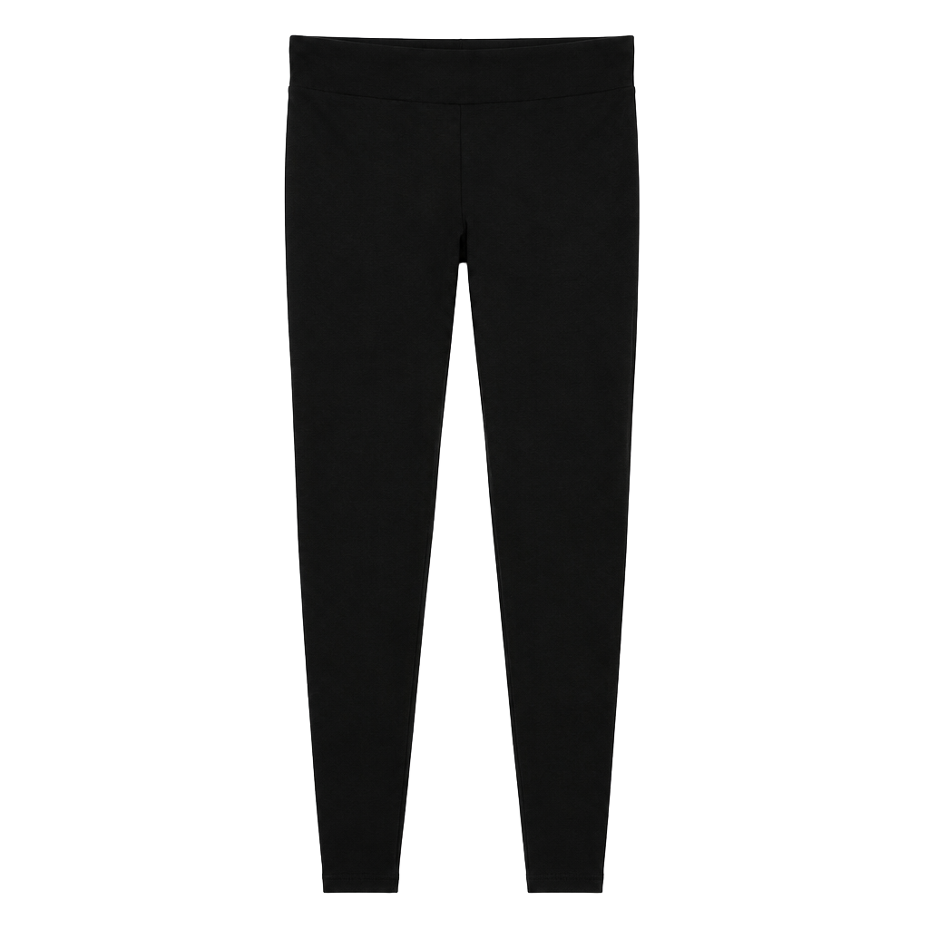 High-Waist Black Maternity Leggings with Supportive Panel 1