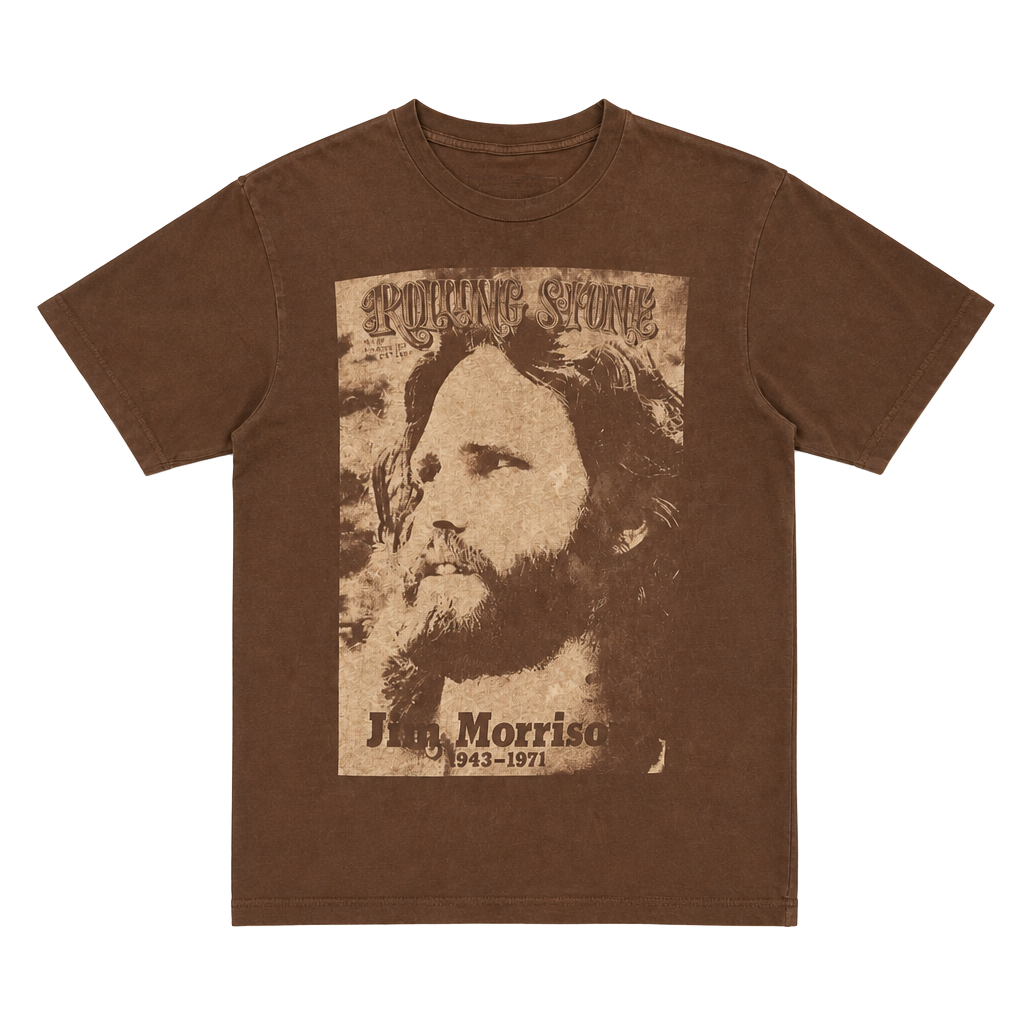 Jim Morrison - Rolling Stone Cover 1943-1971 - Brown Commemorative Shirt - L 1