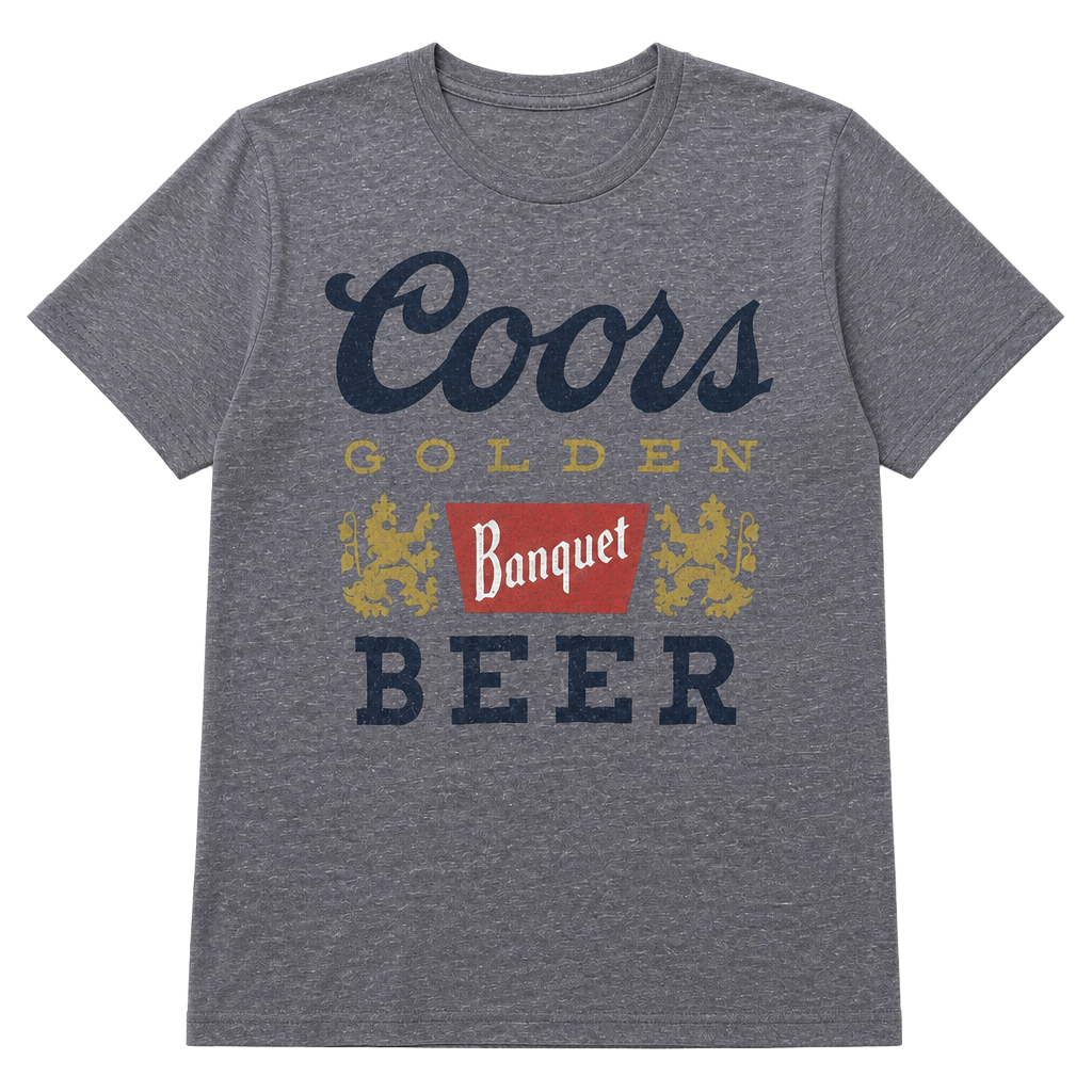 Vintage-Inspired Coors Golden Banquet Beer Logo Graphic T-Shirt 1