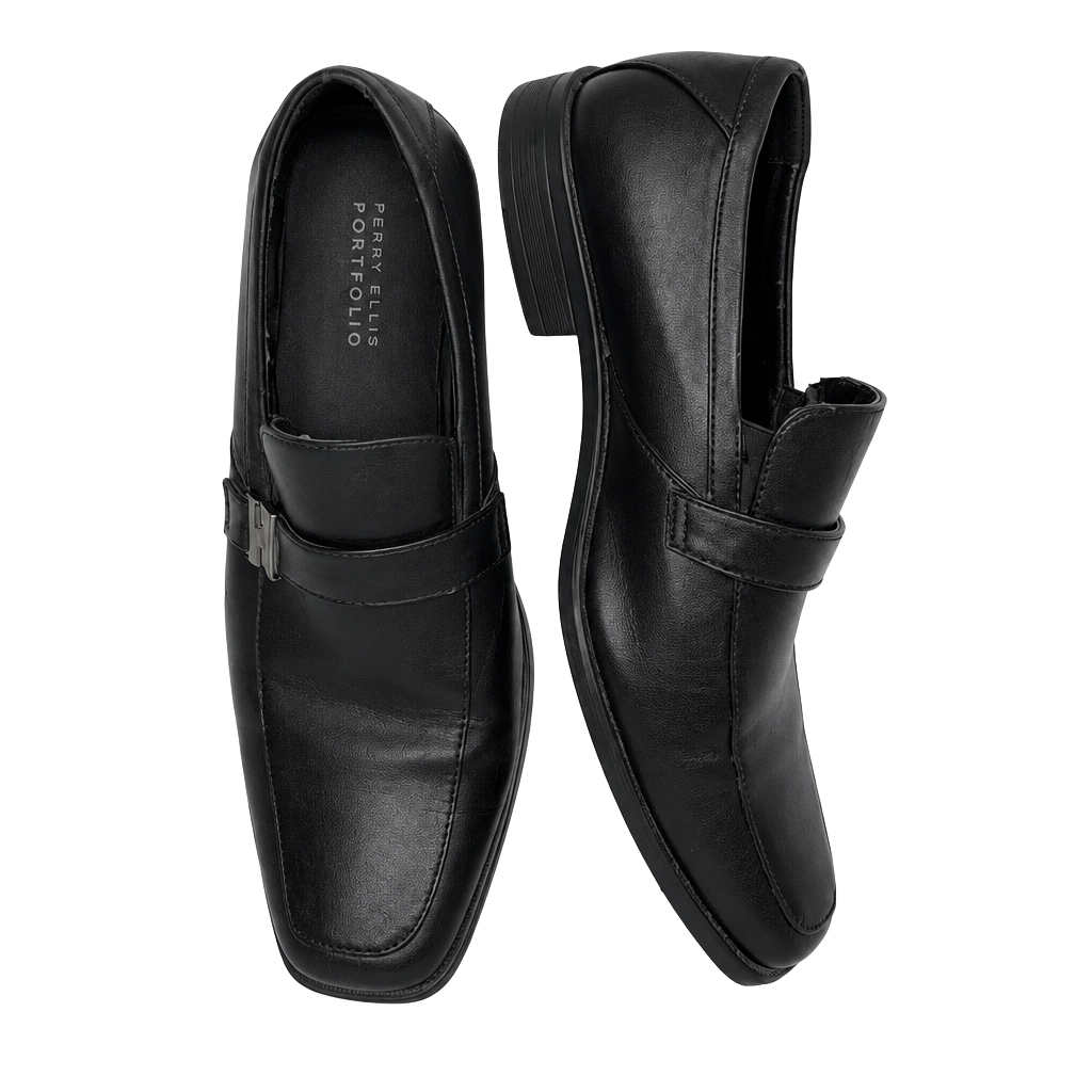 Perry Ellis Portfolio Kentley Loafer Size 10.5 Black Dress Shoes 1