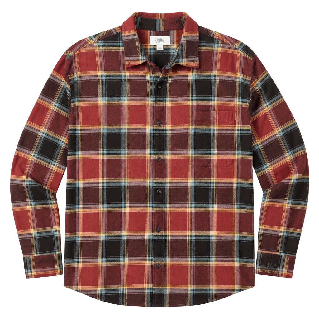 Croft & Barrow Men's Long Sleeve Flannel Plaid Button Down Shirt Size XL 1