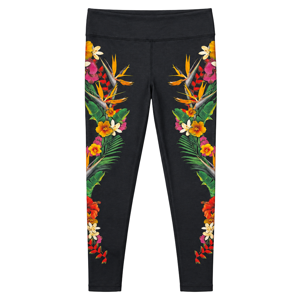 Hurley Floreal Surf Swim Leggings Size L UPF 50+ 1