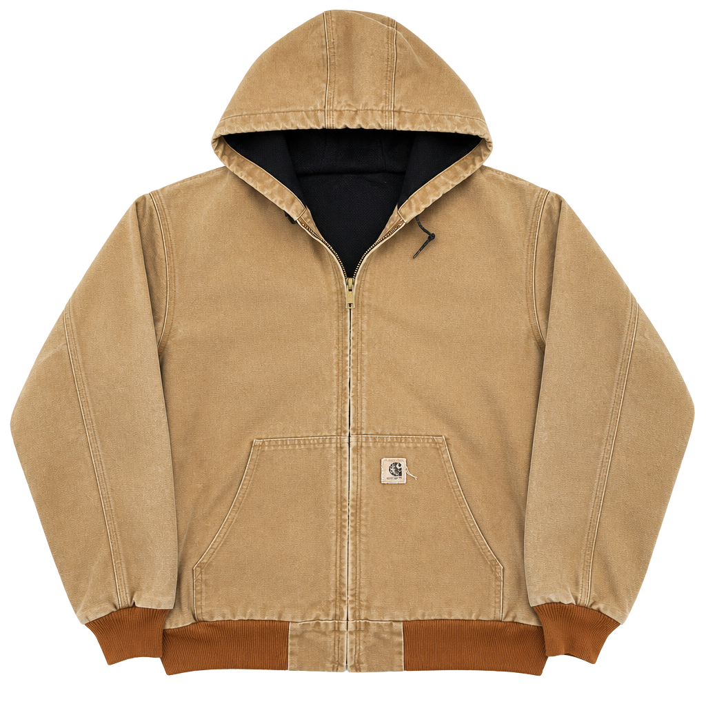 Vintage Carhartt J160 BRN Thermal-Lined Duck Hooded Active Jacket 1