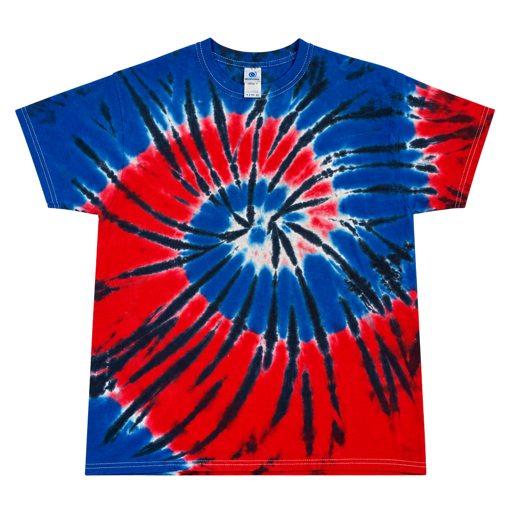 Colortone Red White and Blue Tie Dye T-Shirt Size Large 1