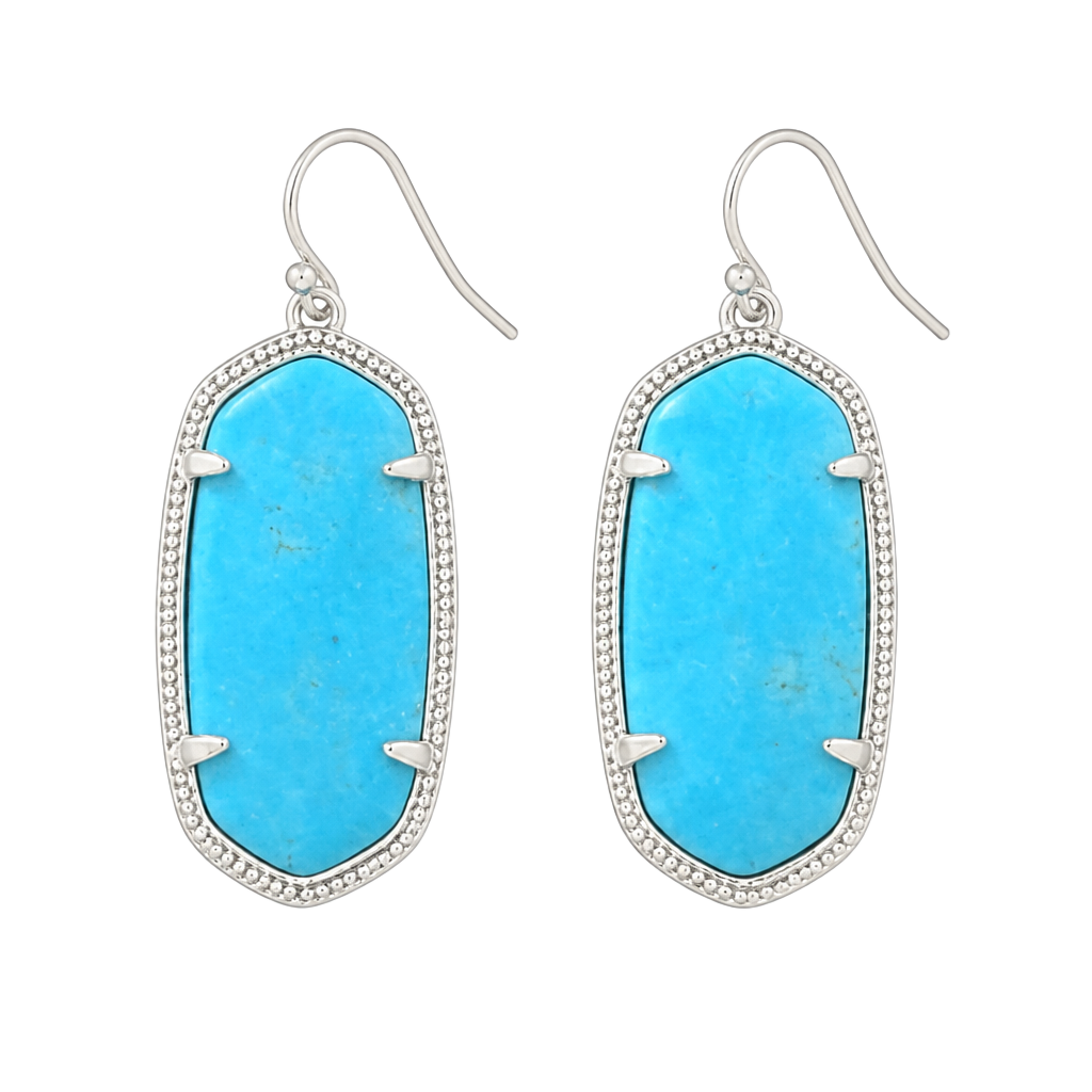 Kendra Scott Danielle Drop Earrings Silver Turquoise 1