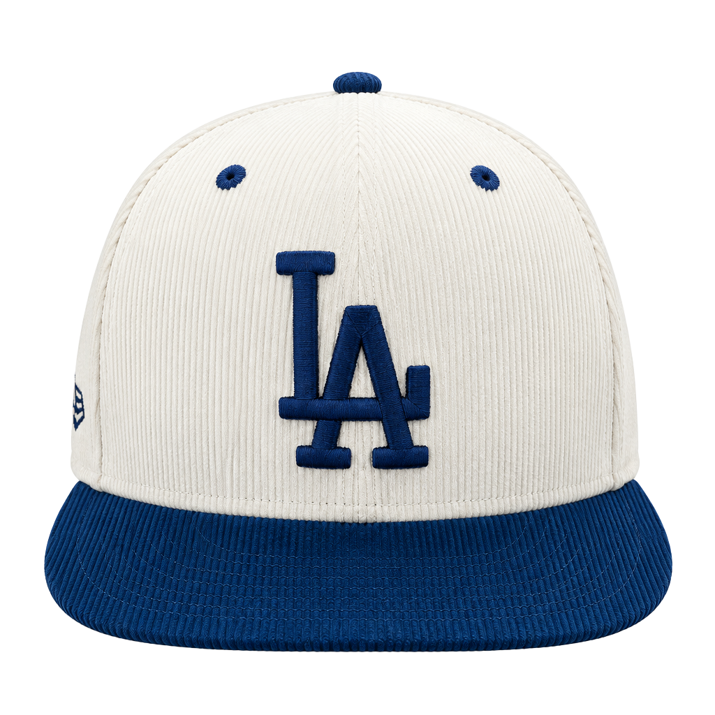 New Era Los Angeles Dodgers Corduroy 59FIFTY Fitted Hat White Blue 1